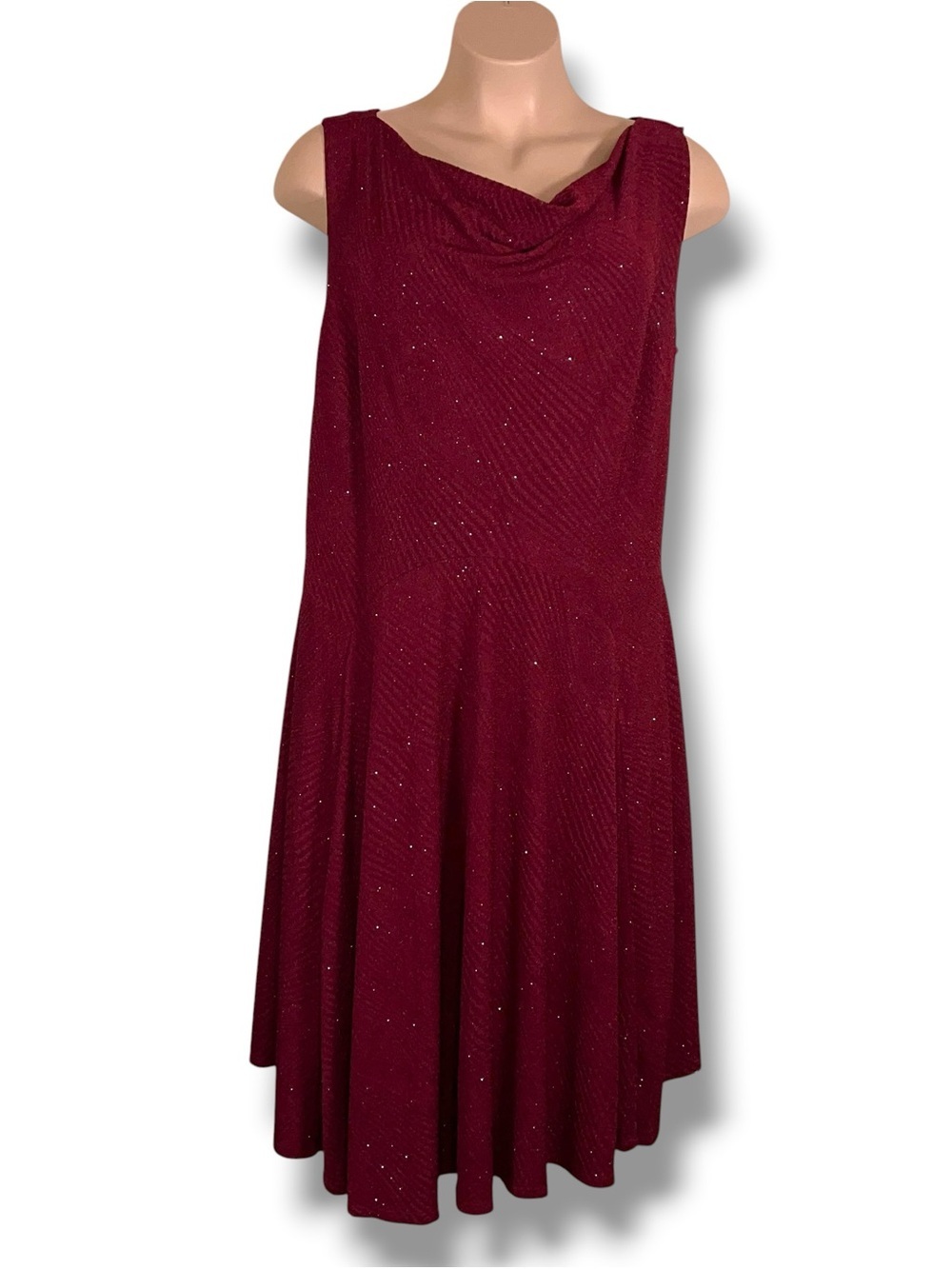 Vintage 2x Robbie Bee Event Dress Formal Party Cocktail Burgundy Red Shimmer